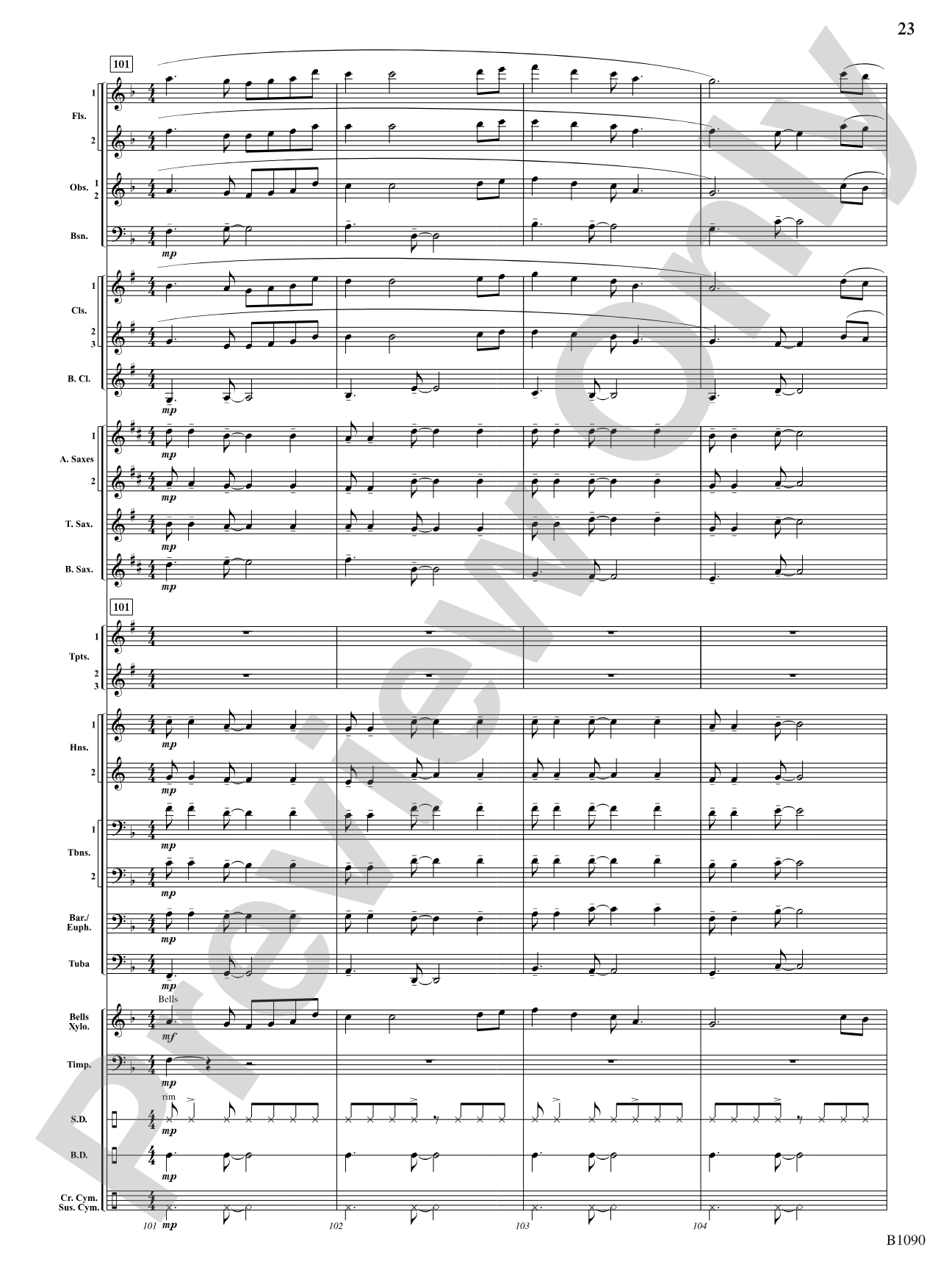 Rio Bravo Overture: Concert Band Conductor Score & Parts
