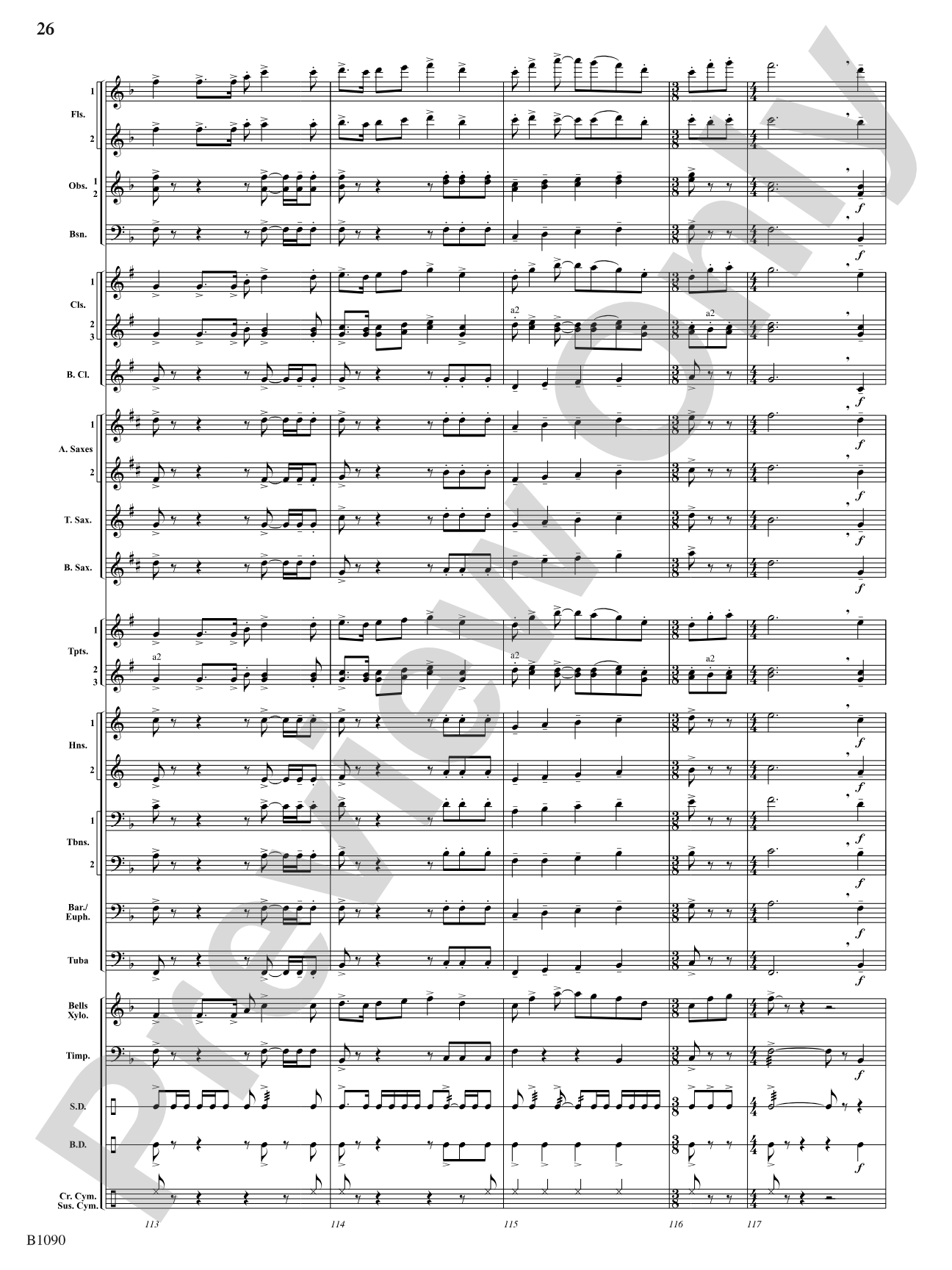 Rio Bravo Overture: Concert Band Conductor Score & Parts