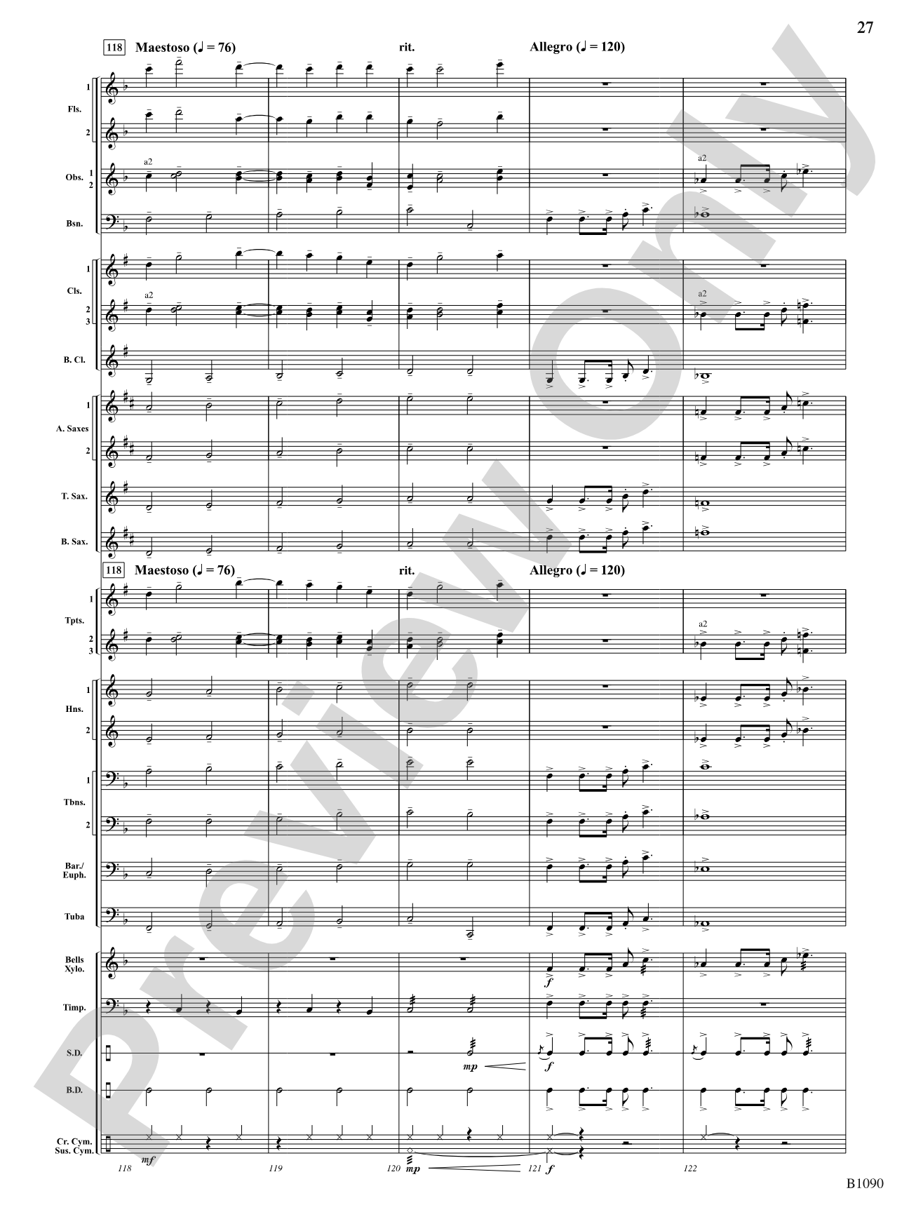 Rio Bravo Overture: Concert Band Conductor Score & Parts