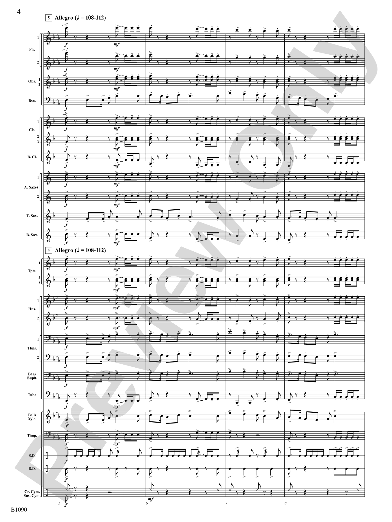 Rio Bravo Overture: Concert Band Conductor Score & Parts