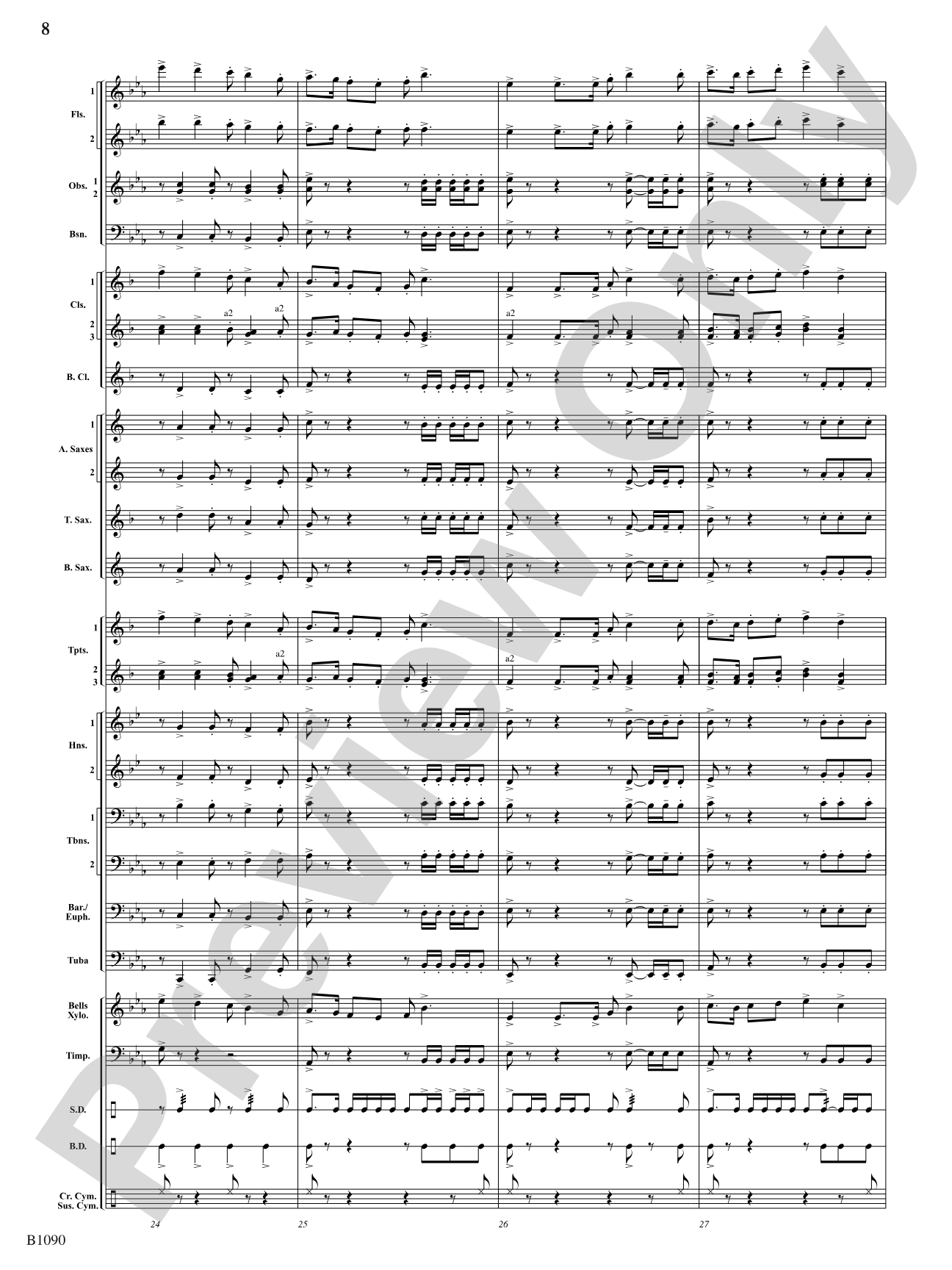 Rio Bravo Overture: Concert Band Conductor Score & Parts