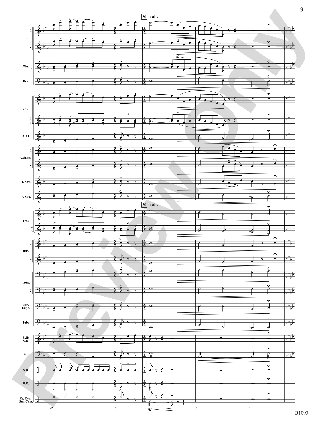 Rio Bravo Overture: Concert Band Conductor Score & Parts