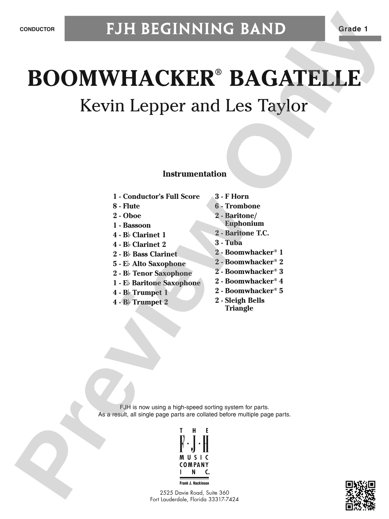Boomwhacker® Bagatelle: Concert Band Conductor Score & Parts