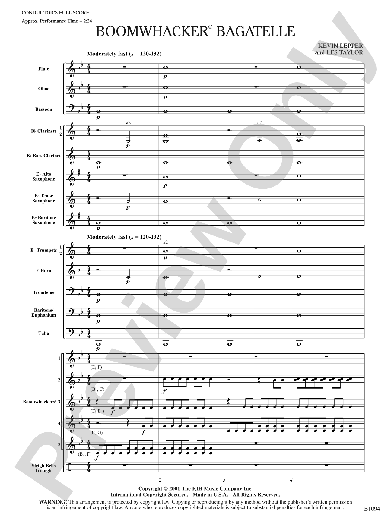 Boomwhacker® Bagatelle: Concert Band Conductor Score & Parts