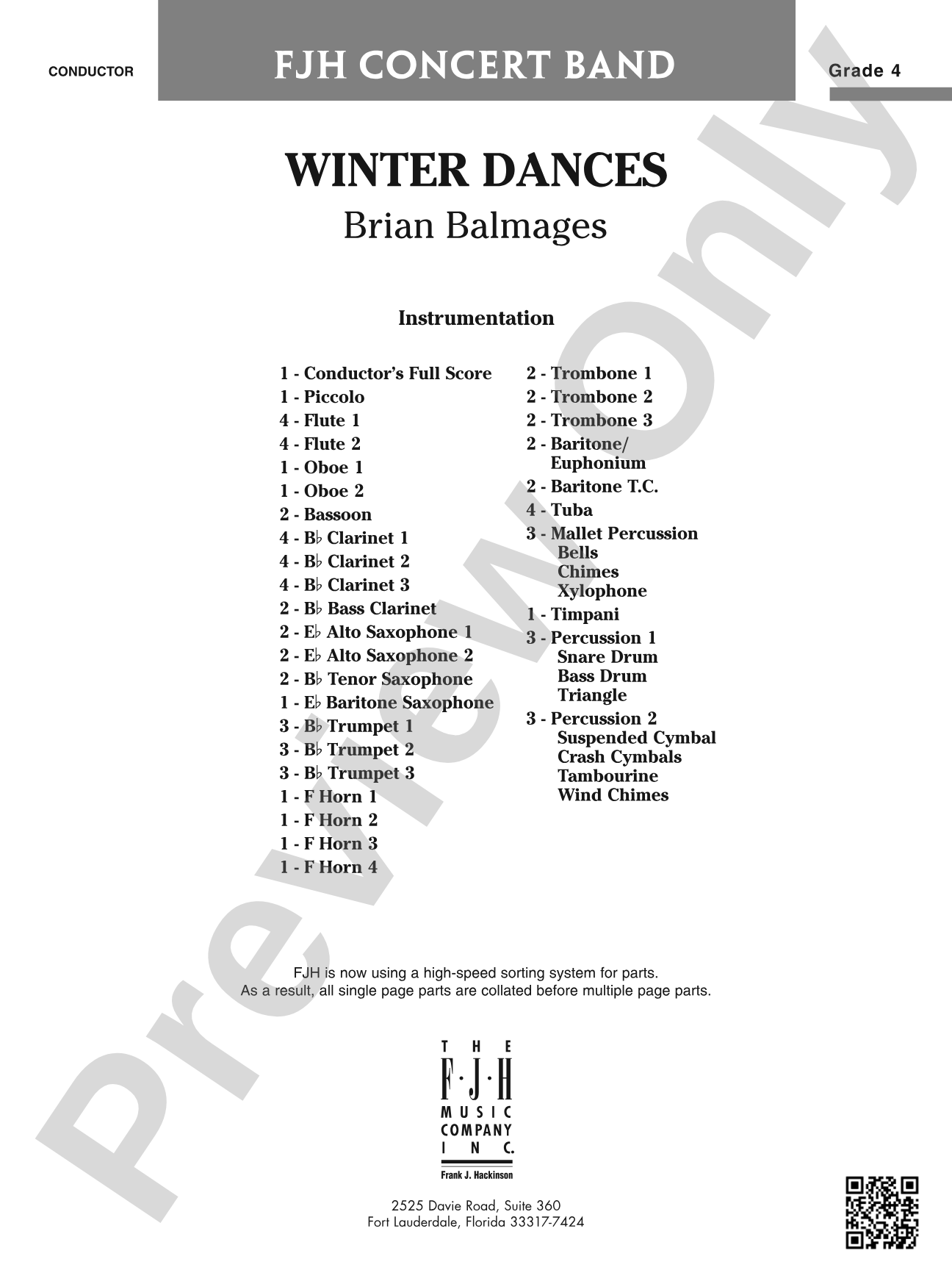 Winter Dances: Concert Band Conductor Score & Parts