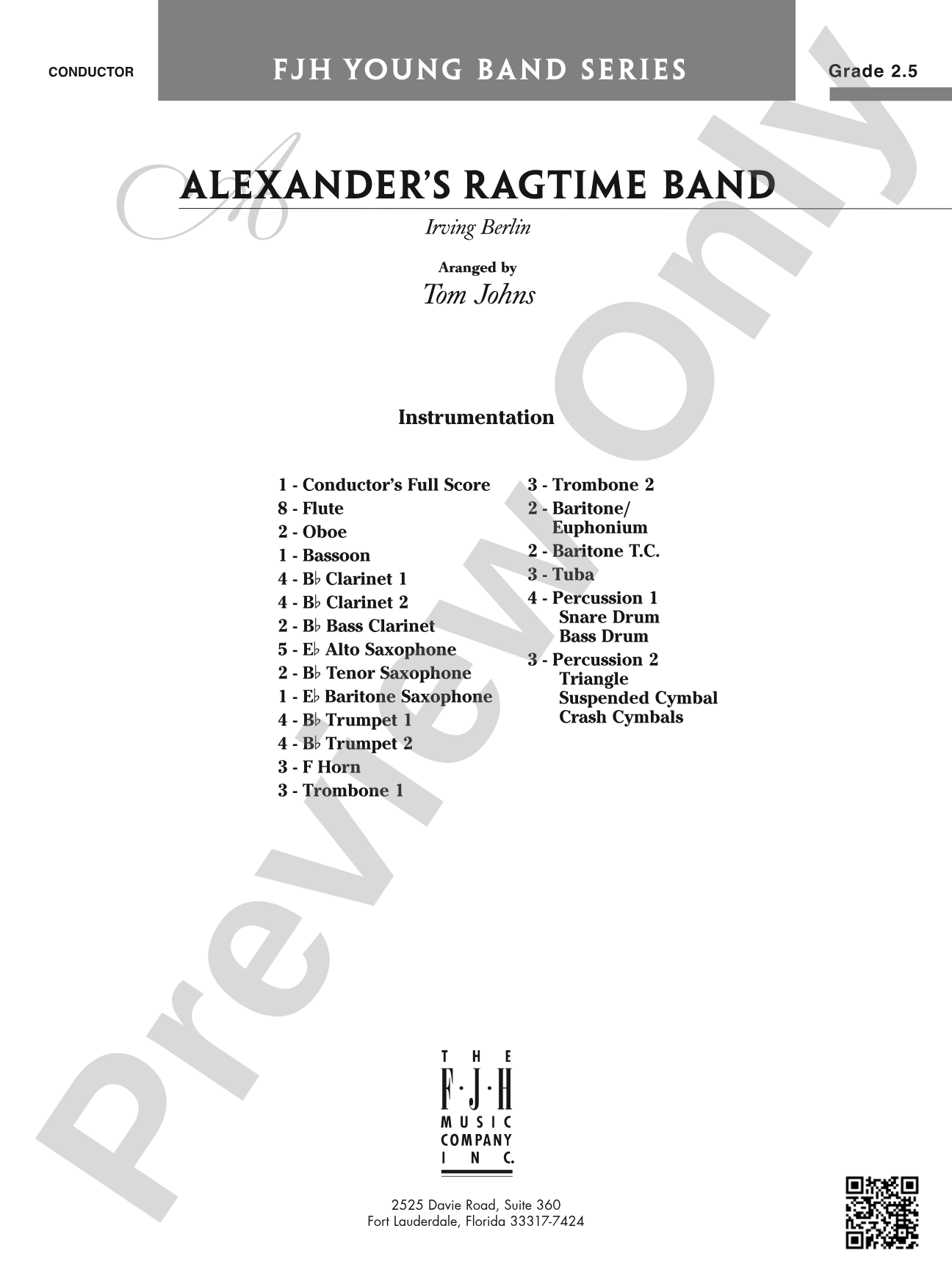 Alexander's Ragtime Band: Concert Band Conductor Score & Parts