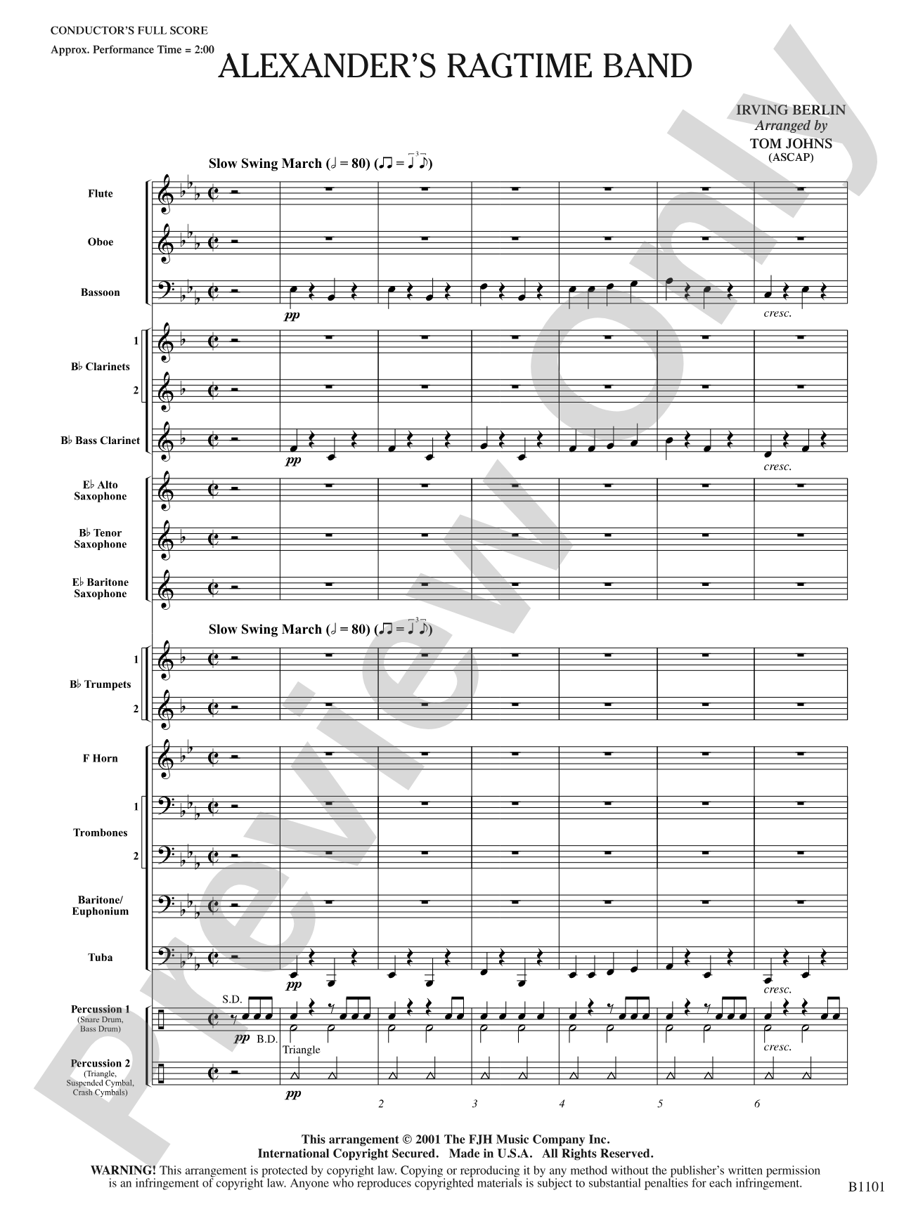 Alexander's Ragtime Band: Concert Band Conductor Score & Parts