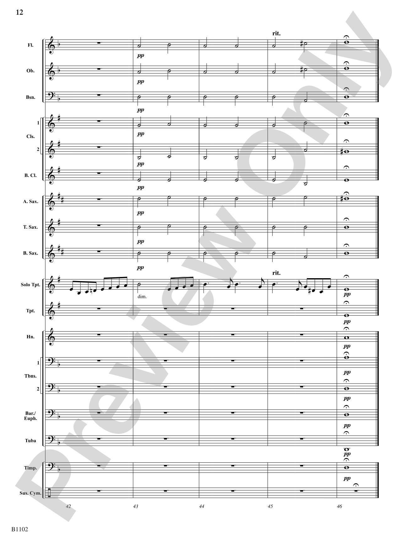 Theme from Swan Lake: Concert Band Conductor Score & Parts