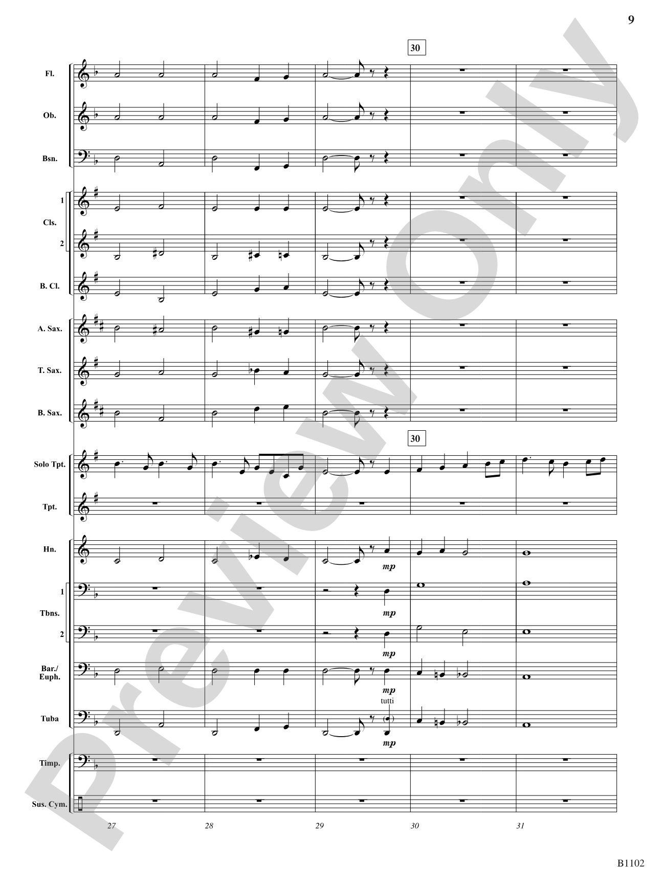Theme from Swan Lake: Concert Band Conductor Score & Parts