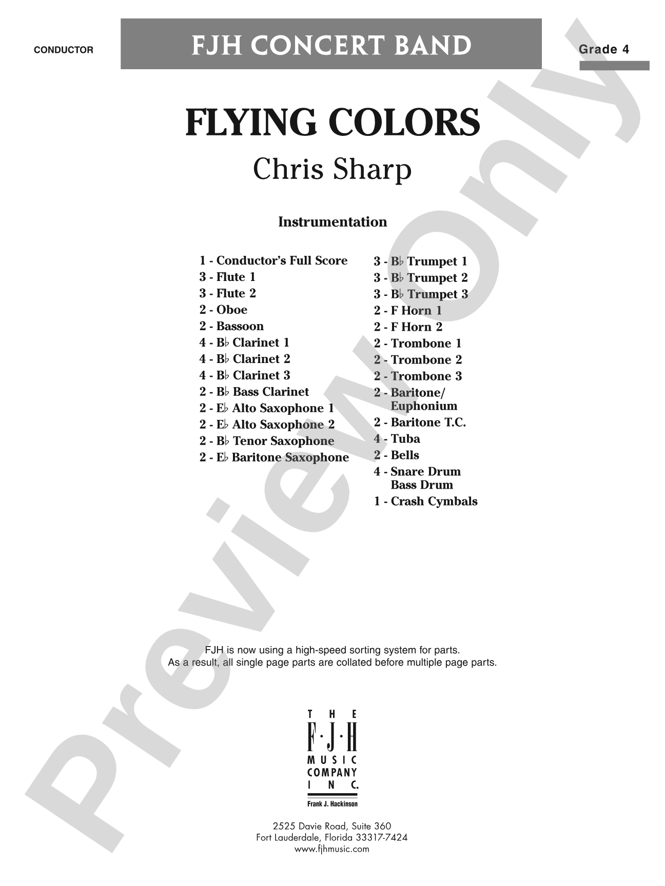 Flying Colors: Concert Band Conductor Score & Parts