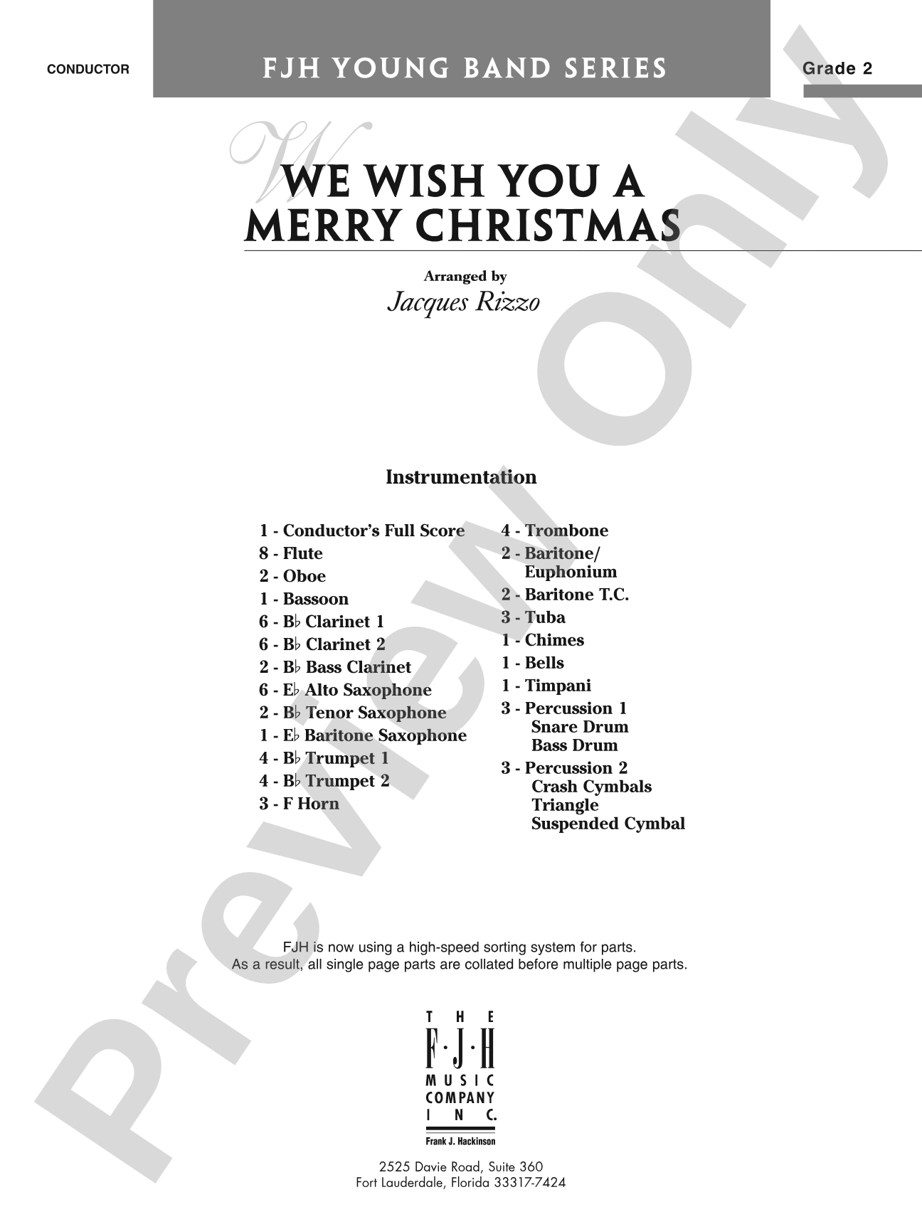 We Wish You a Merry Christmas: Concert Band Conductor Score & Parts