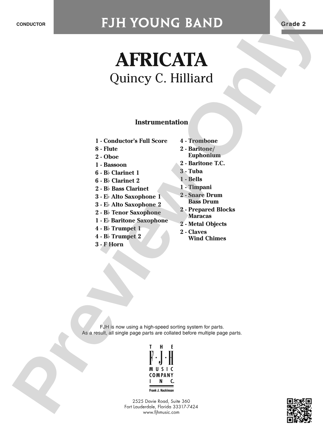 Africata: Concert Band Conductor Score & Parts