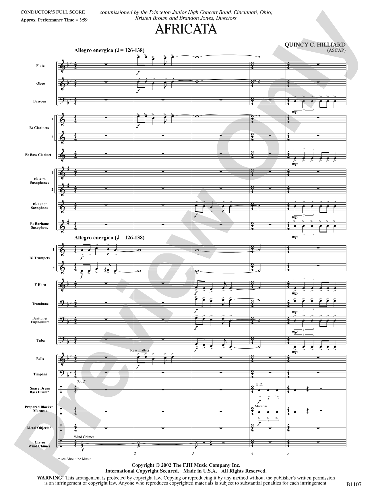 Africata: Concert Band Conductor Score & Parts