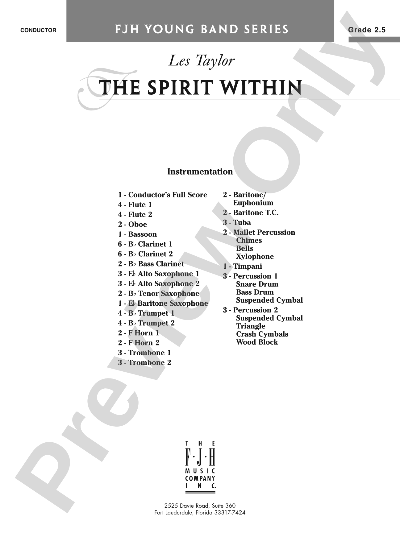 The Spirit Within: Concert Band Conductor Score & Parts
