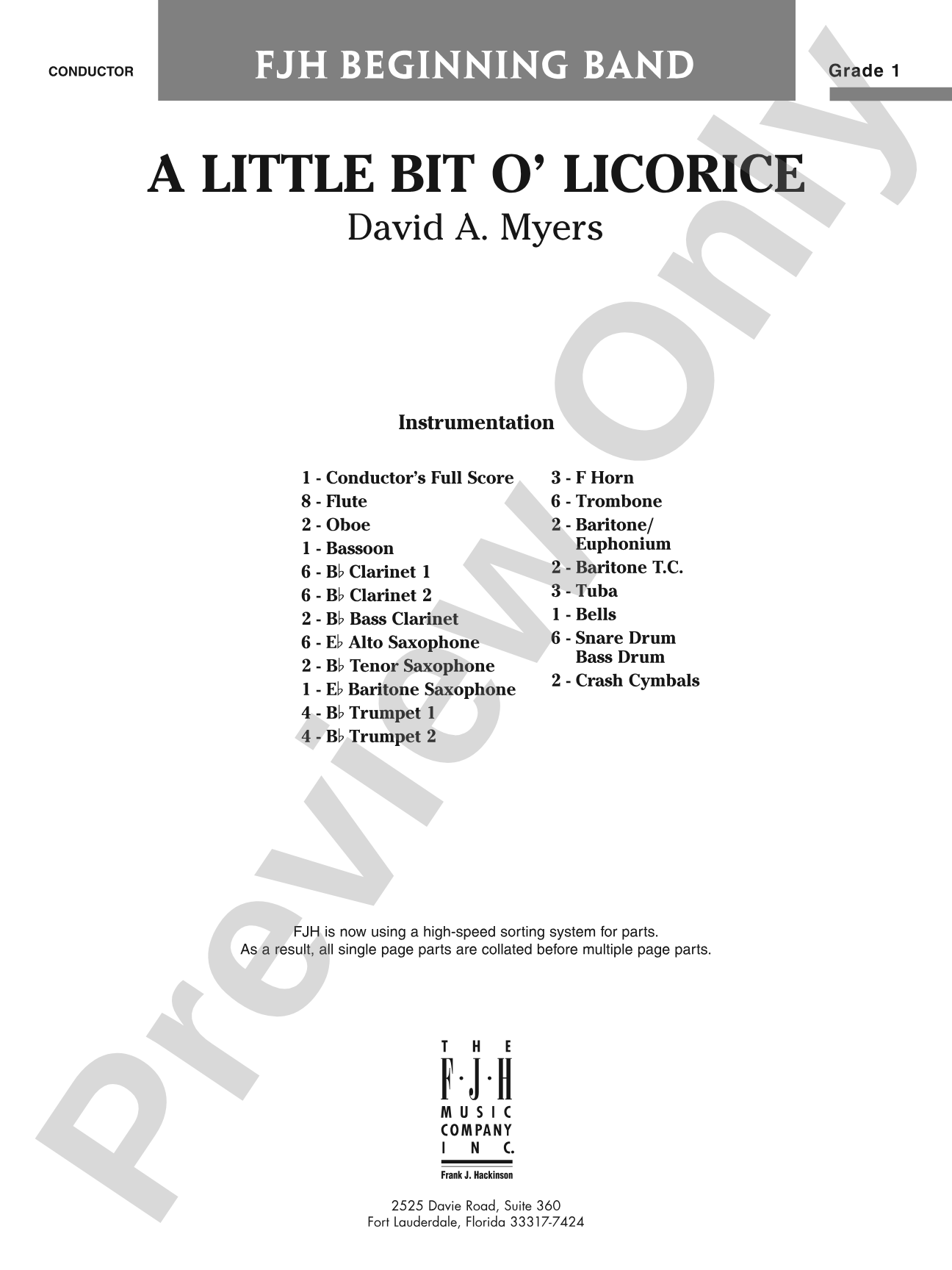 A Little Bit O' Licorice: Concert Band Conductor Score & Parts