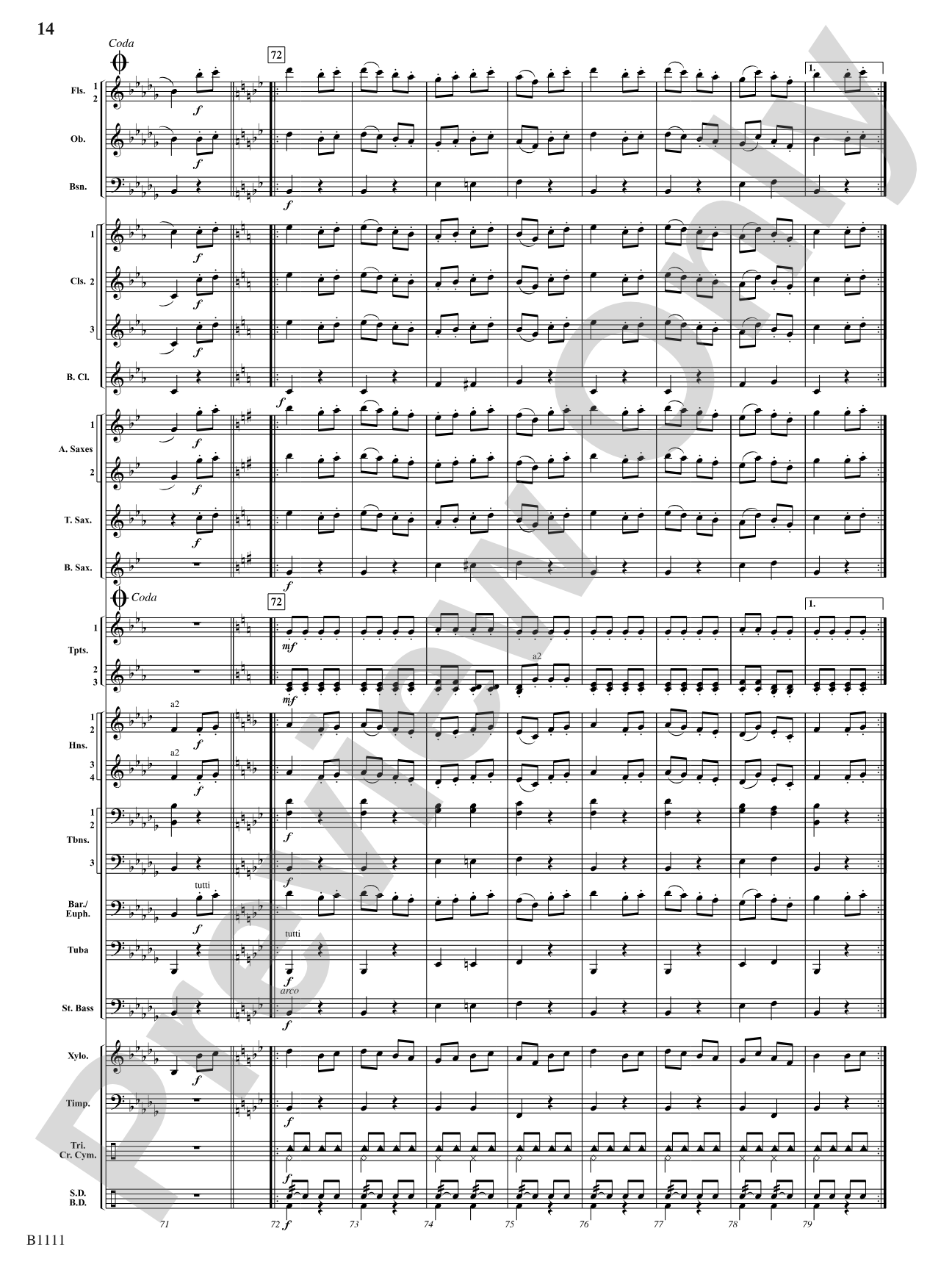 Turkish March (Rondo alla Turca): Concert Band Conductor Score & Parts