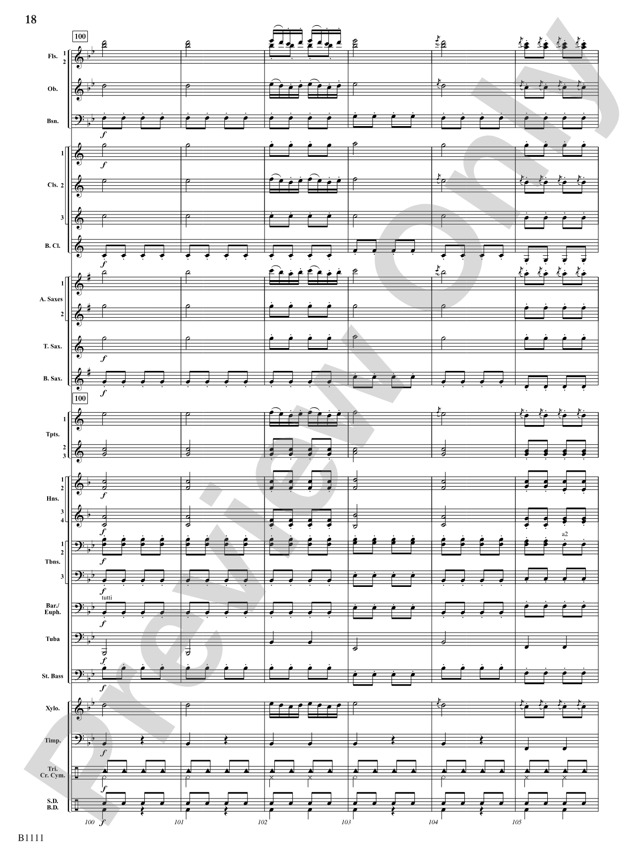 Turkish March (Rondo alla Turca): Concert Band Conductor Score & Parts