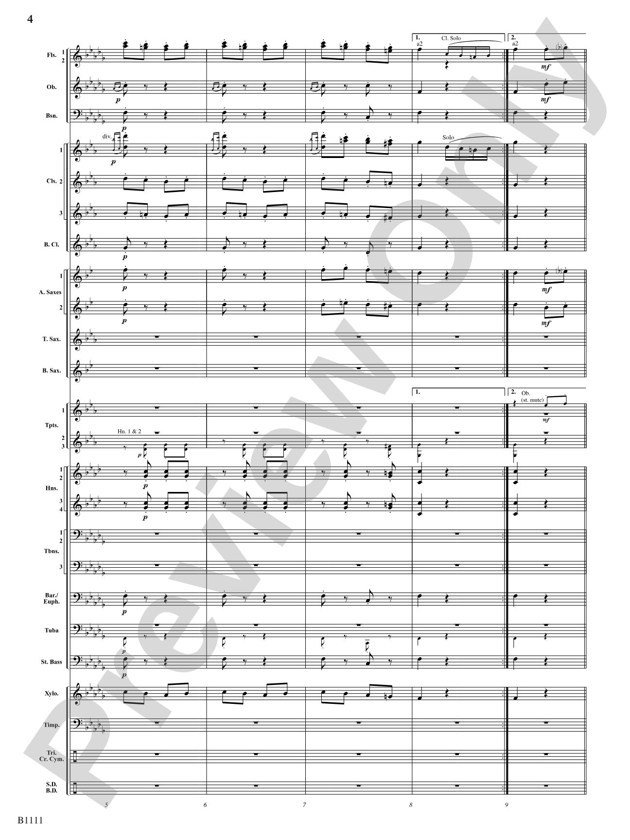 Turkish March (Rondo alla Turca): Concert Band Conductor Score & Parts