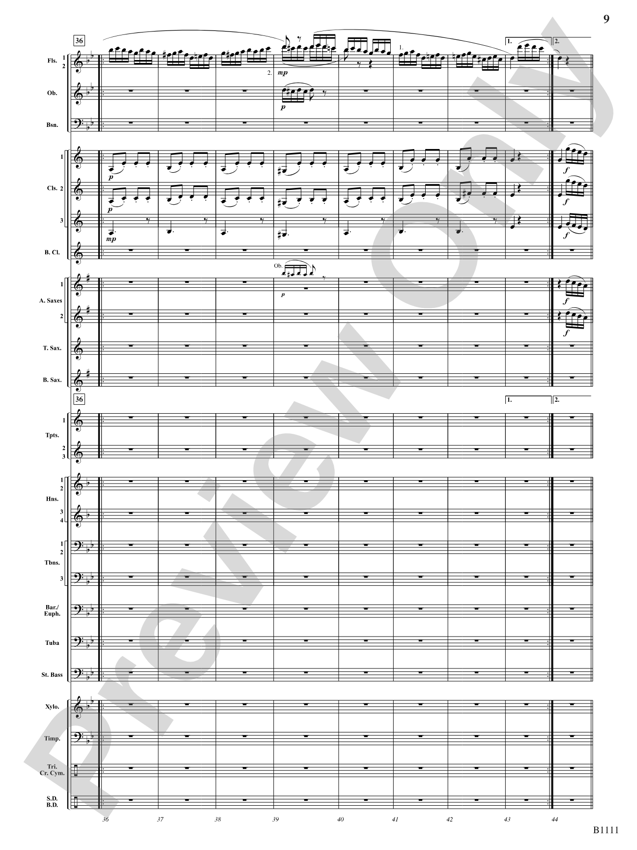 Turkish March (Rondo alla Turca): Concert Band Conductor Score & Parts