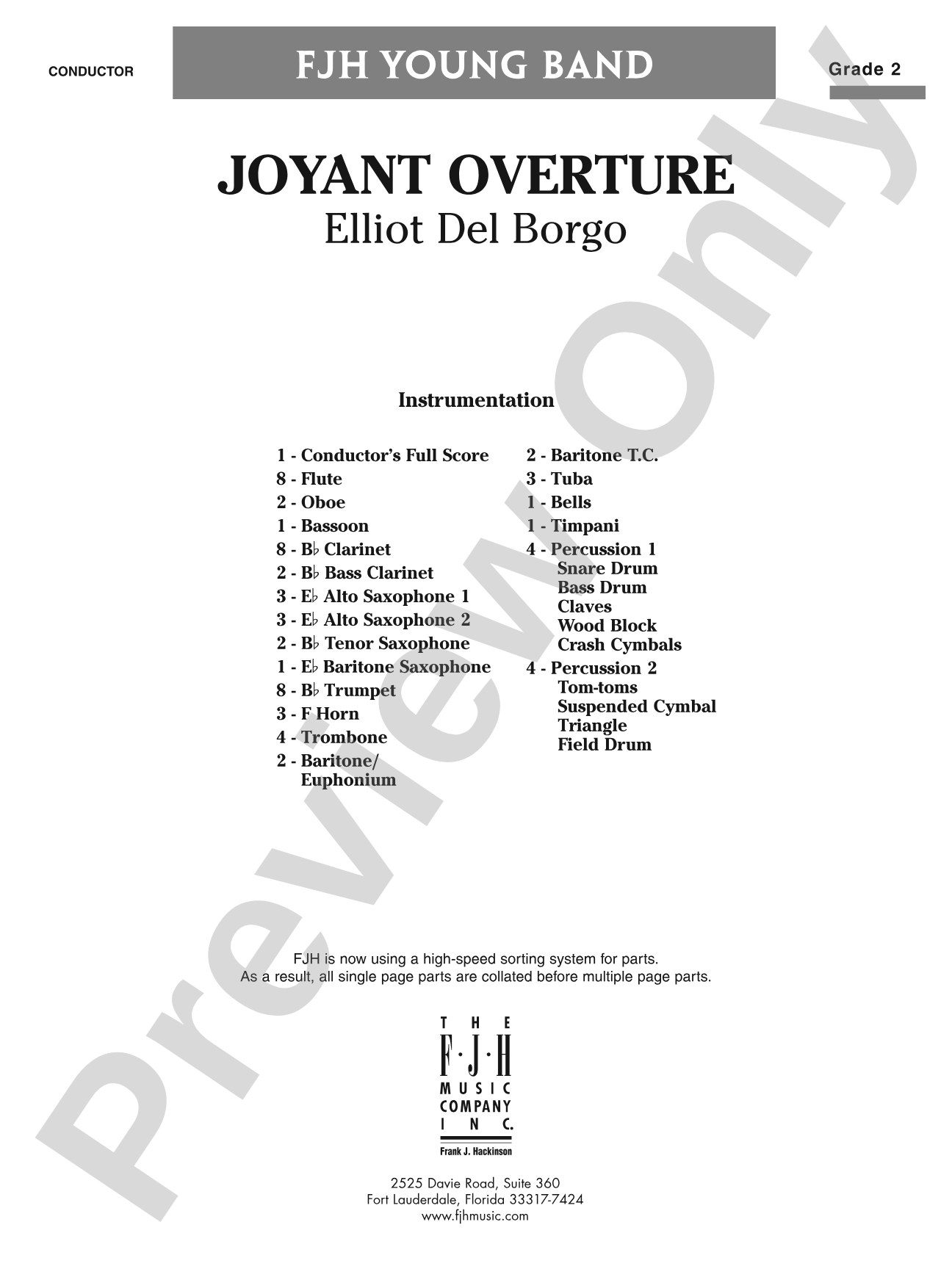 Joyant Overture: Concert Band Conductor Score & Parts