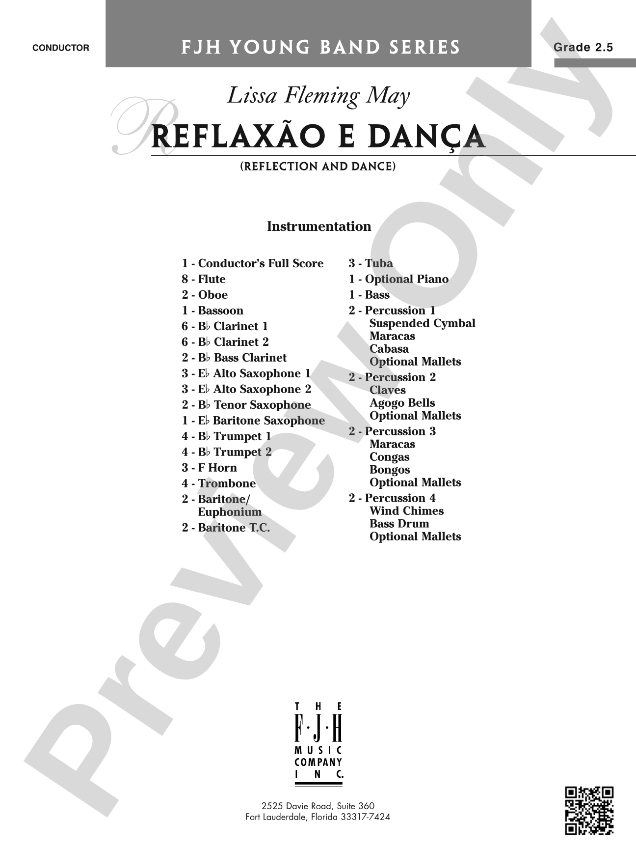 Reflaxão e dança (Reflection and Dance): Concert Band Conductor Score & Parts