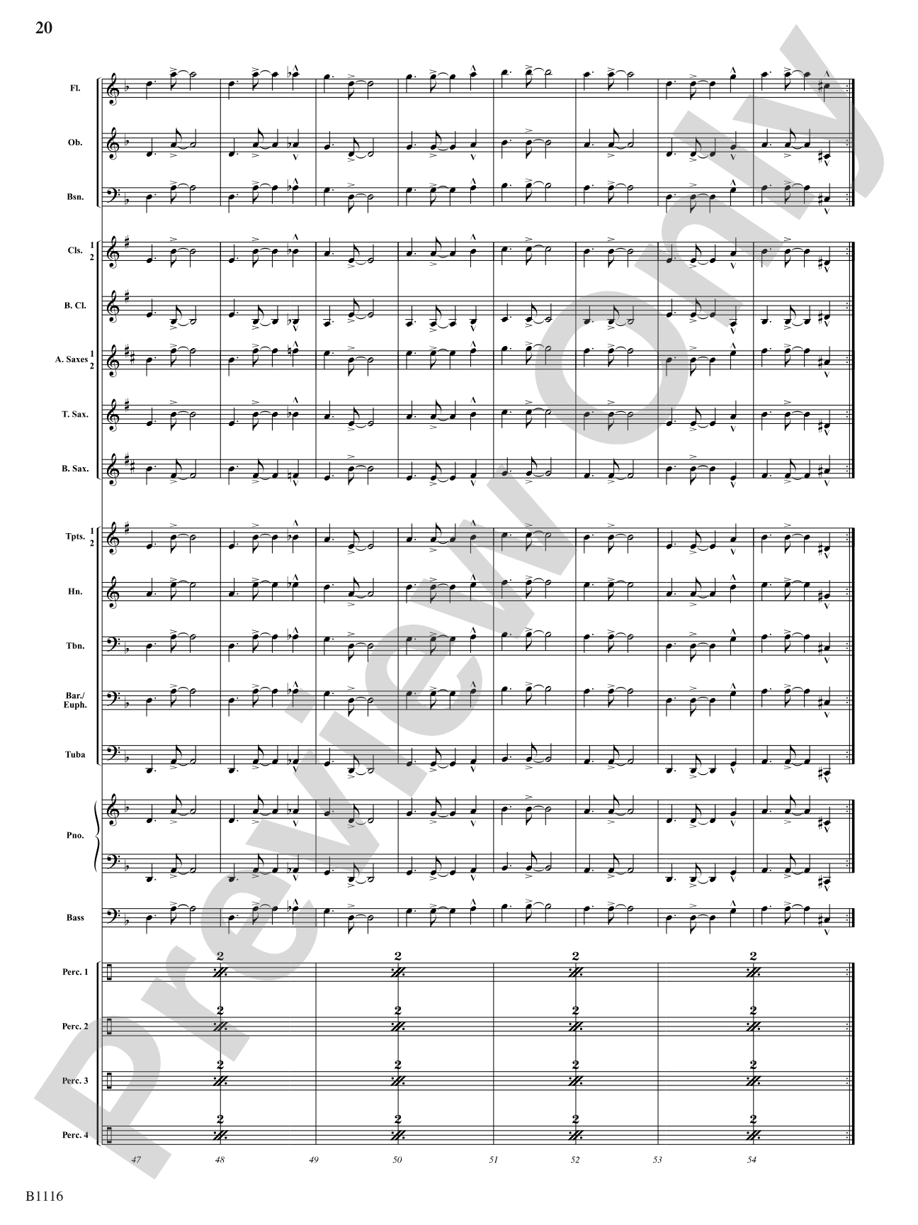 Reflaxão e dança (Reflection and Dance): Concert Band Conductor Score & Parts