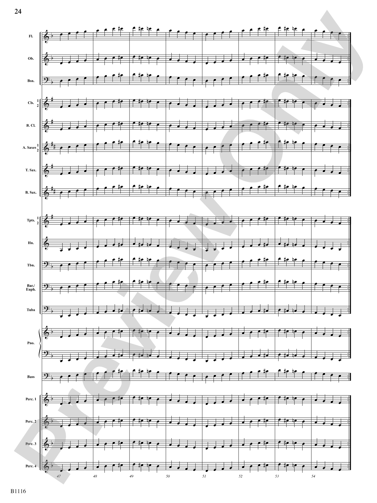 Reflaxão e dança (Reflection and Dance): Concert Band Conductor Score & Parts