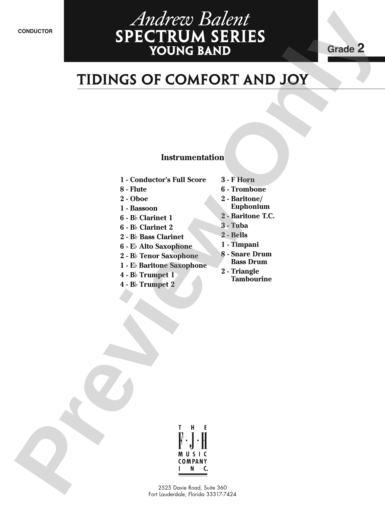 Tidings of Comfort and Joy: Concert Band Conductor Score & Parts