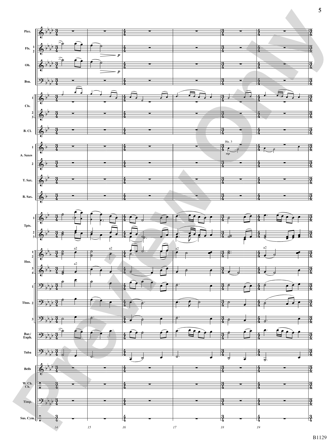 In Heaven's Air: Concert Band Conductor Score & Parts