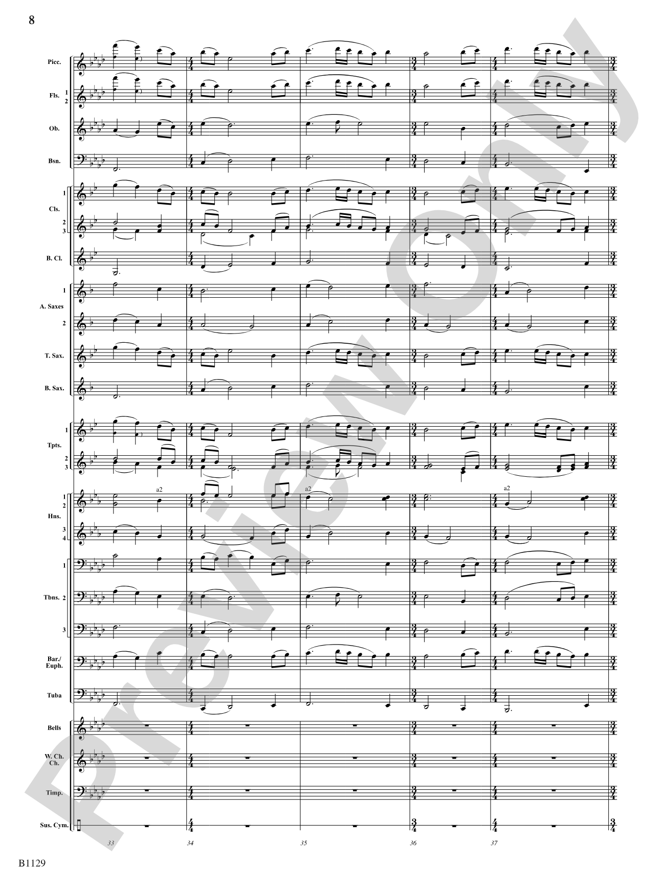 In Heaven's Air: Concert Band Conductor Score & Parts
