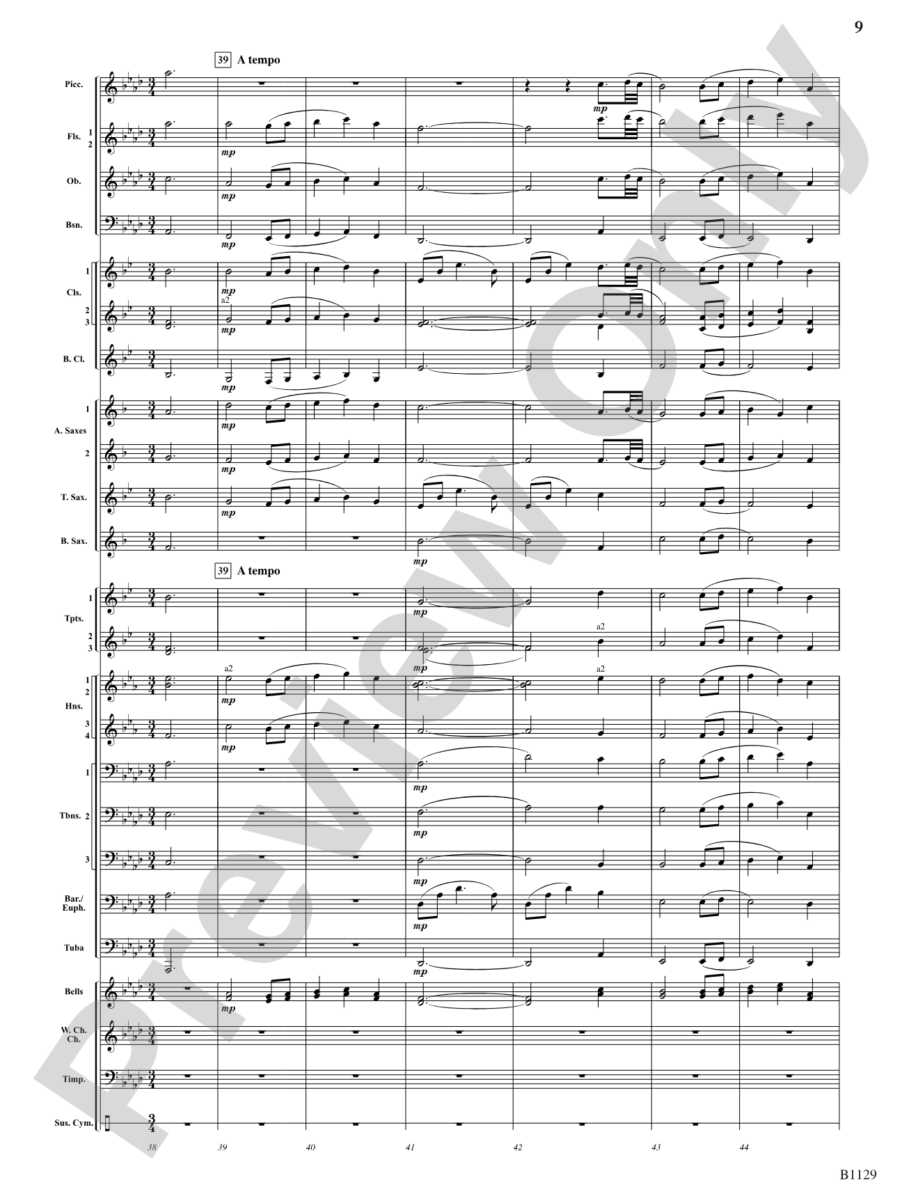In Heaven's Air: Concert Band Conductor Score & Parts