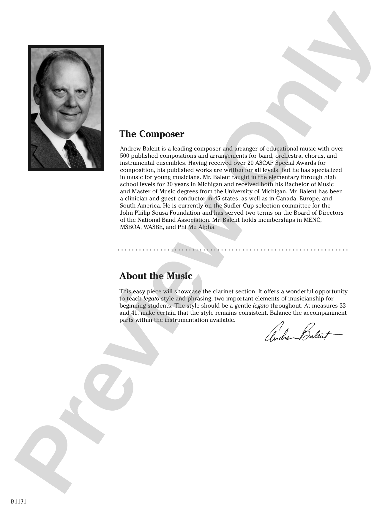 Lullaby for Clarinets: Concert Band Conductor Score & Parts