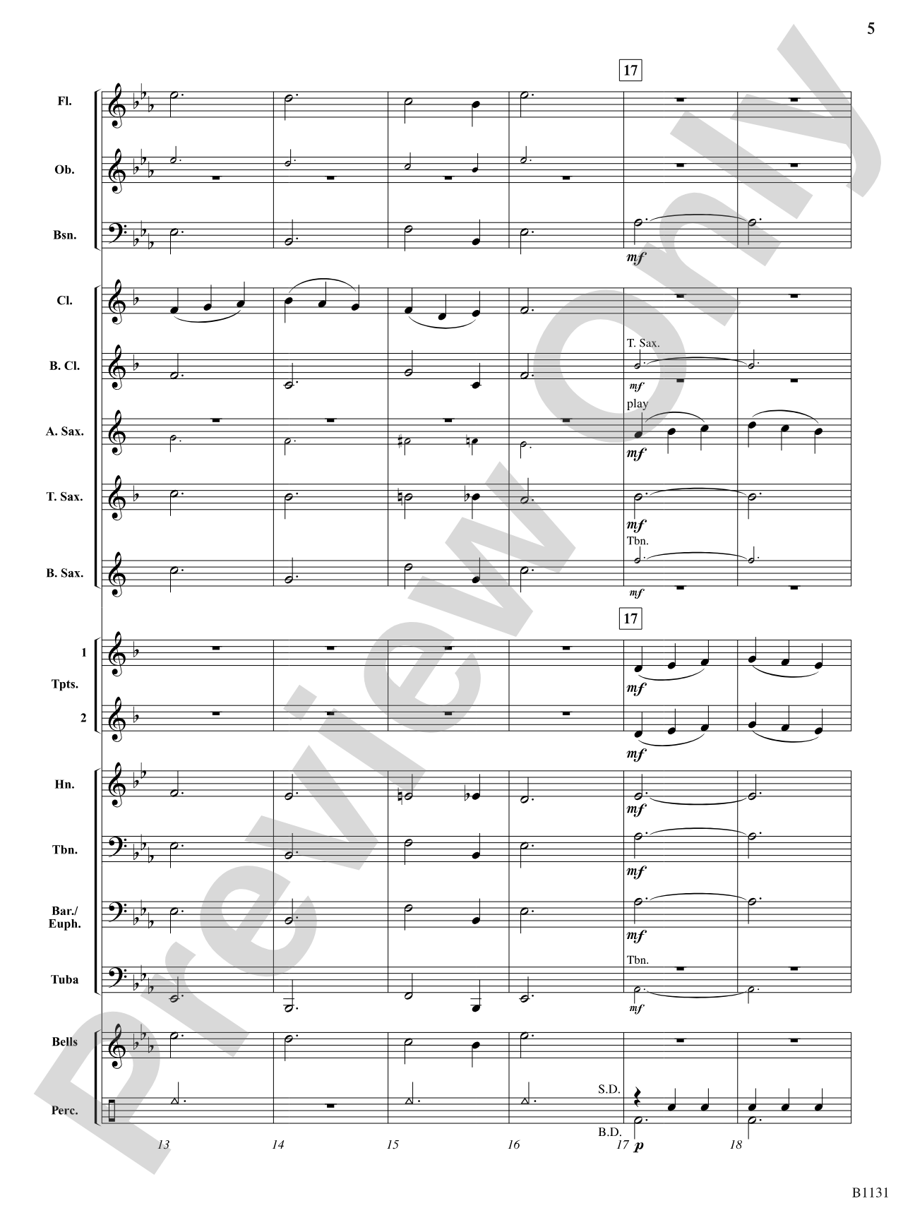 Lullaby for Clarinets: Concert Band Conductor Score & Parts