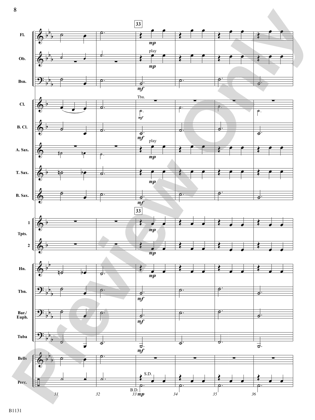Lullaby for Clarinets: Concert Band Conductor Score & Parts