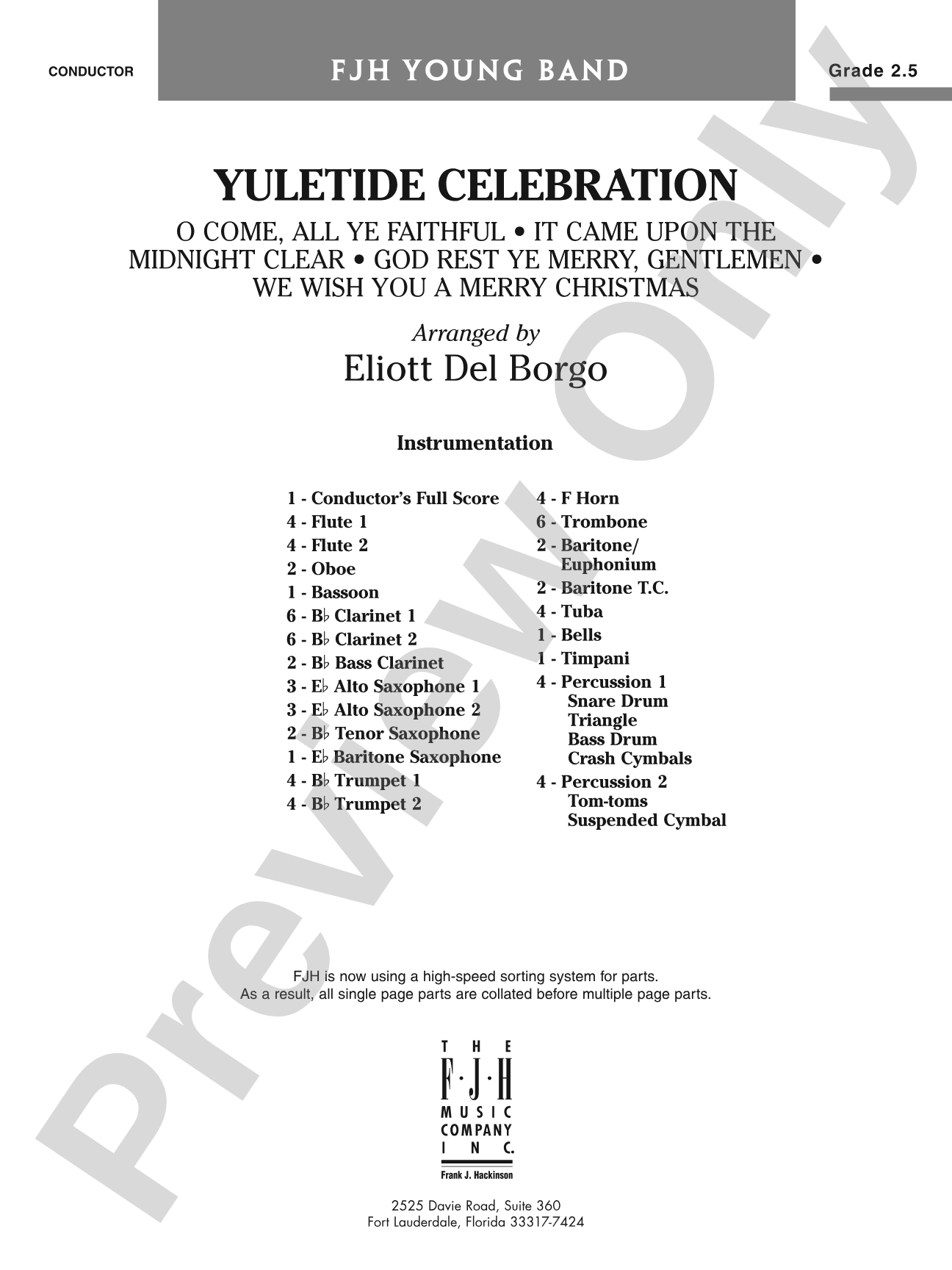 Yuletide Celebration: Concert Band Conductor Score & Parts