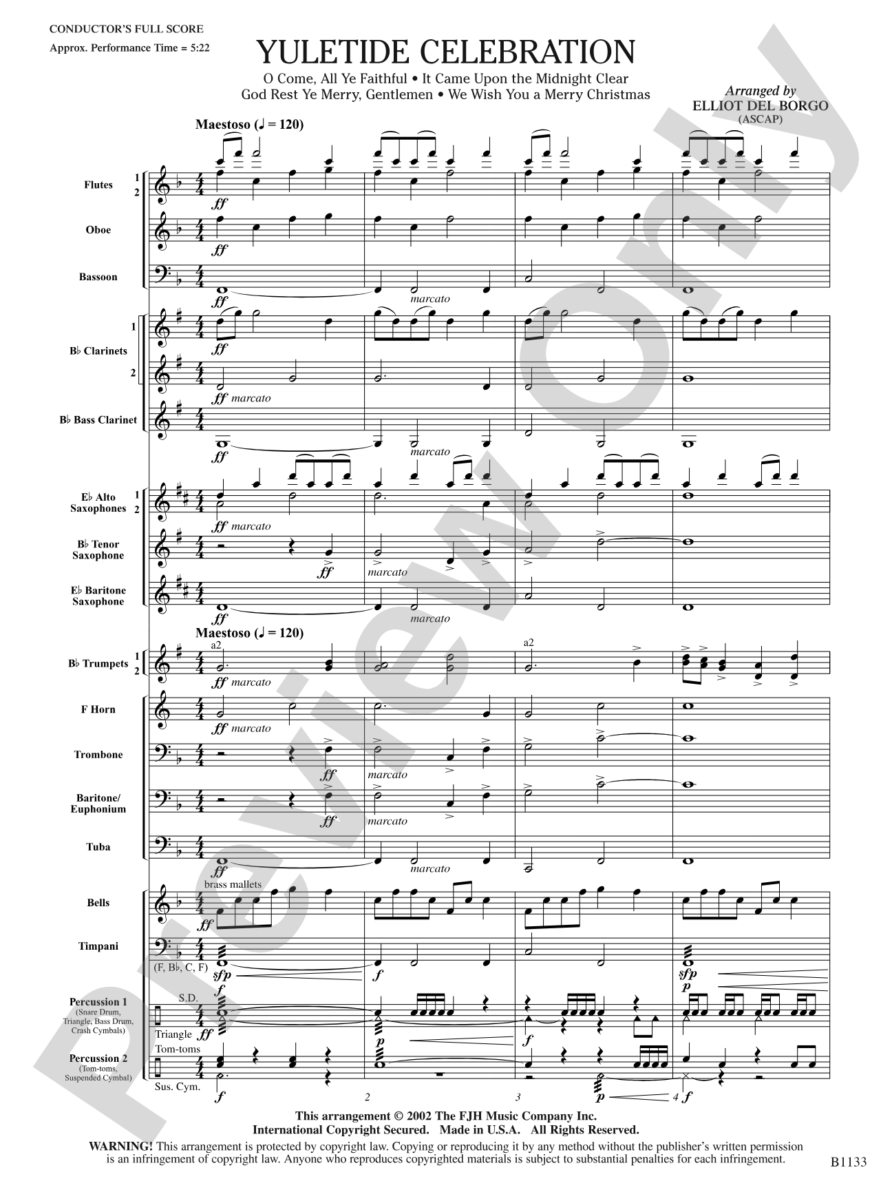 Yuletide Celebration: Concert Band Conductor Score & Parts