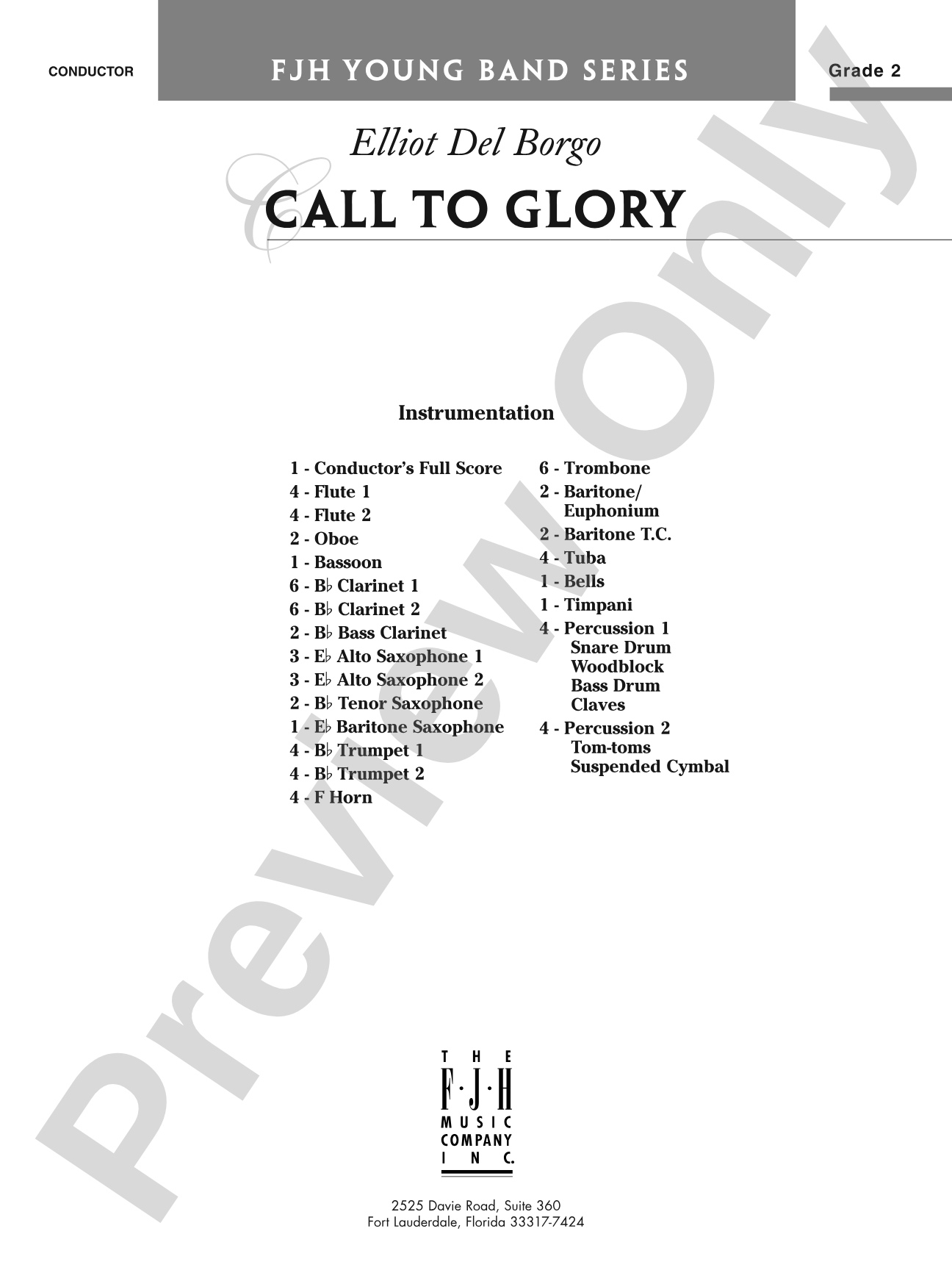 Call to Glory: Concert Band Conductor Score & Parts