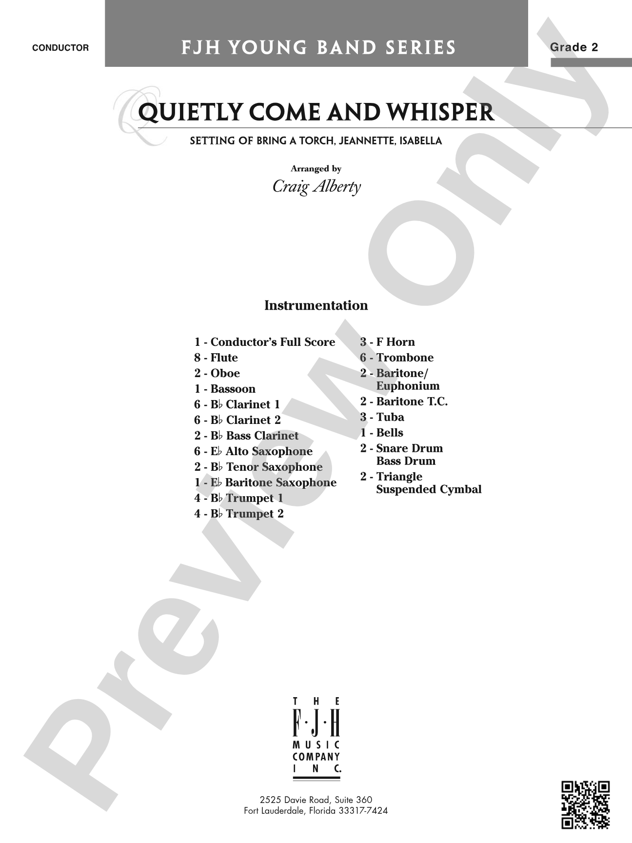Quietly Come and Whisper: Concert Band Conductor Score & Parts