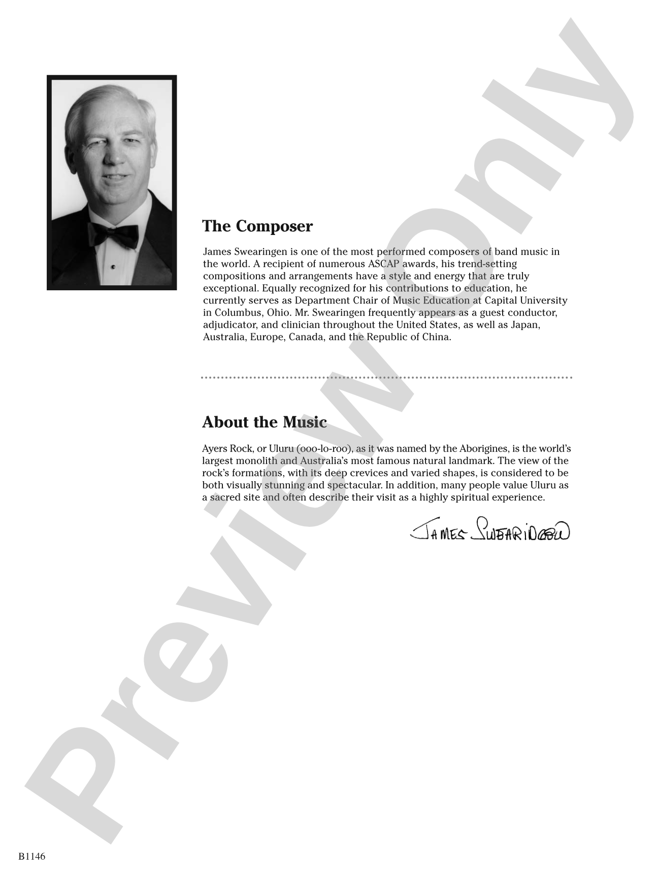 In Quest of Uluru: Concert Band Conductor Score & Parts