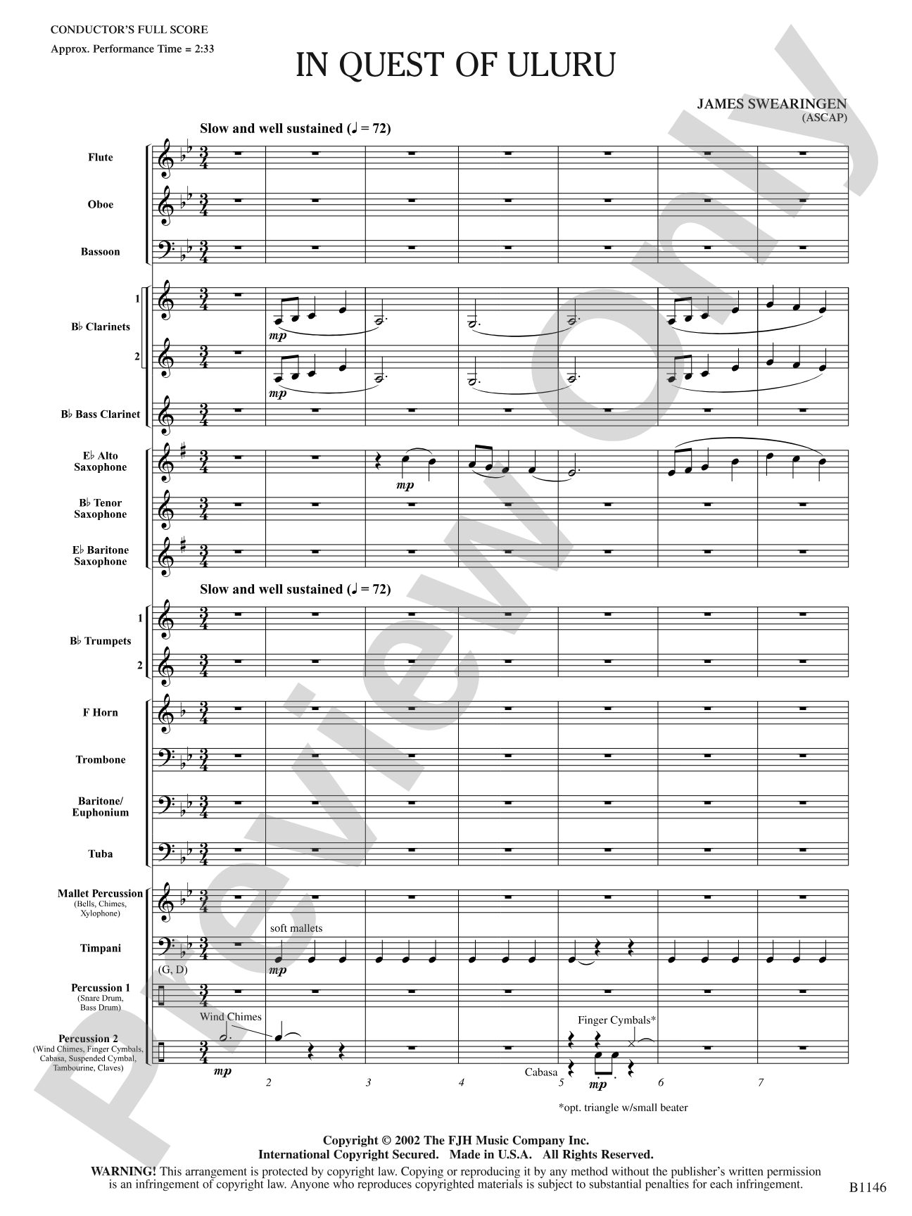 In Quest of Uluru: Concert Band Conductor Score & Parts