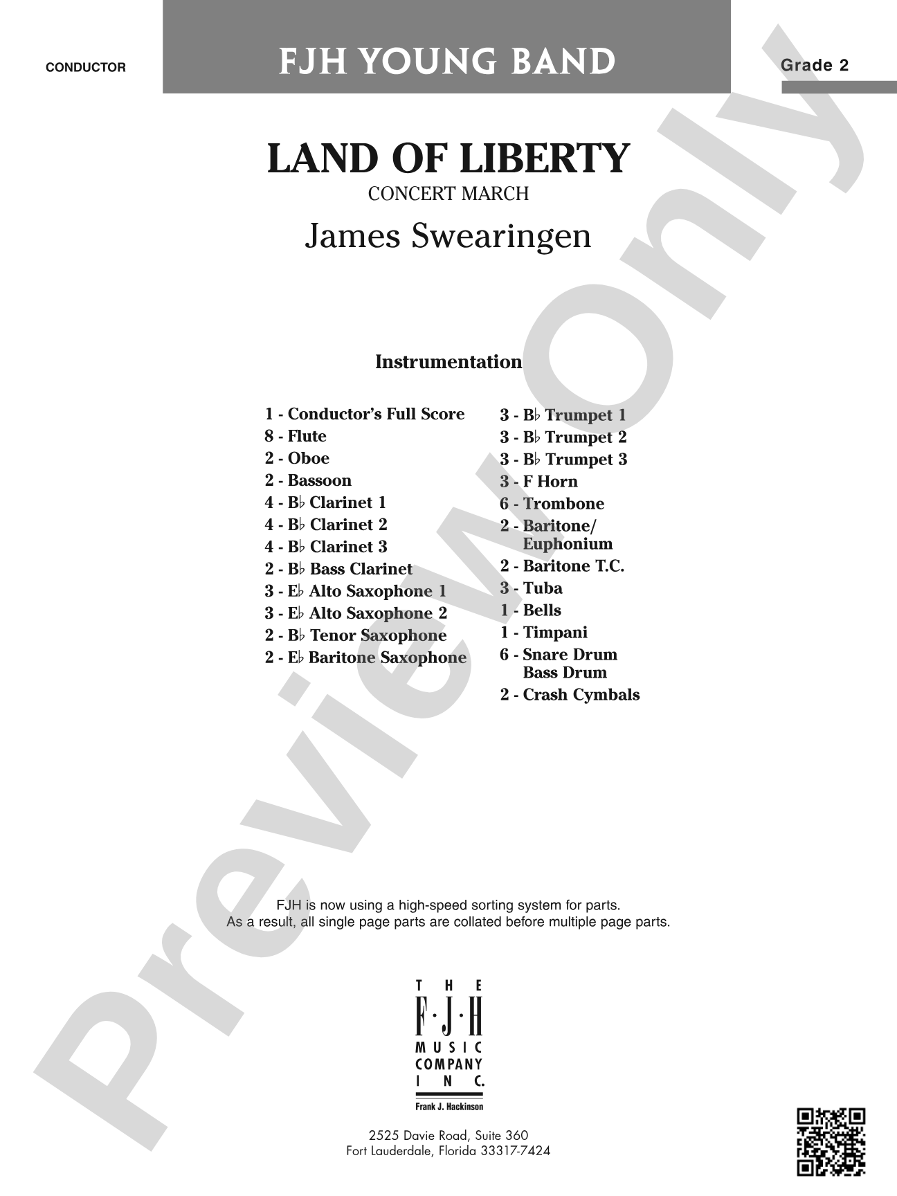 Land of Liberty: Concert Band Conductor Score & Parts