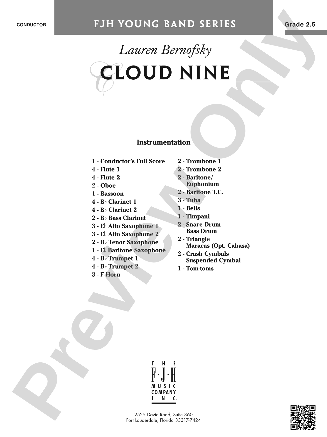 Cloud Nine: Concert Band Conductor Score & Parts