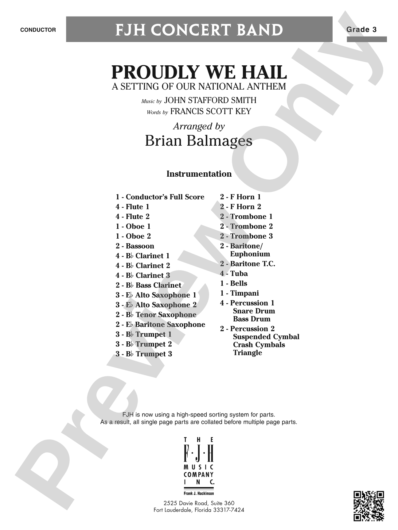 Proudly We Hail (A Setting of Our National Anthem): Concert Band Conductor Score & Parts