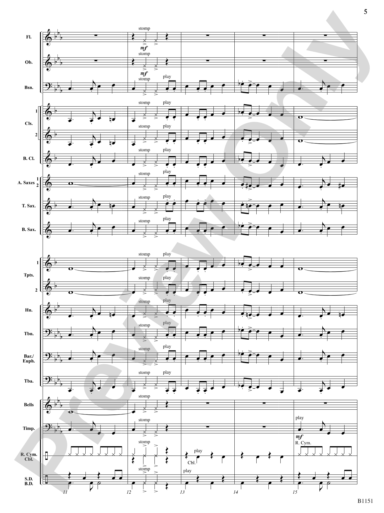 Stone Age Stomp: Concert Band Conductor Score & Parts