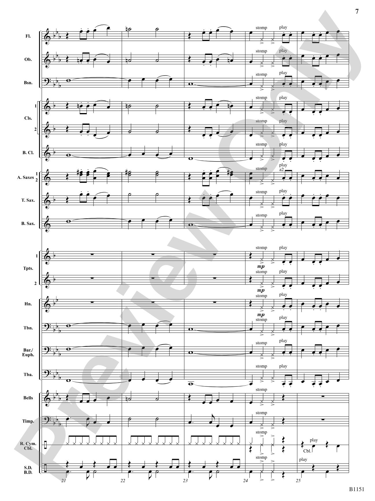 Stone Age Stomp: Concert Band Conductor Score & Parts