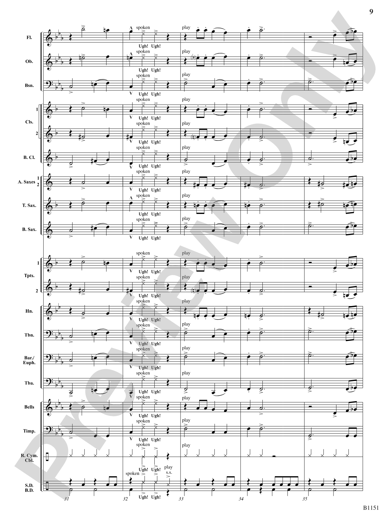 Stone Age Stomp: Concert Band Conductor Score & Parts