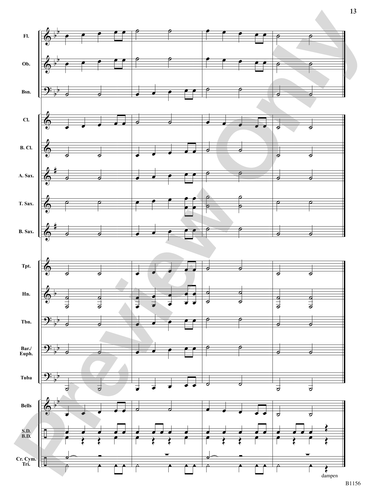 Miramar Fanfare: Concert Band Conductor Score & Parts