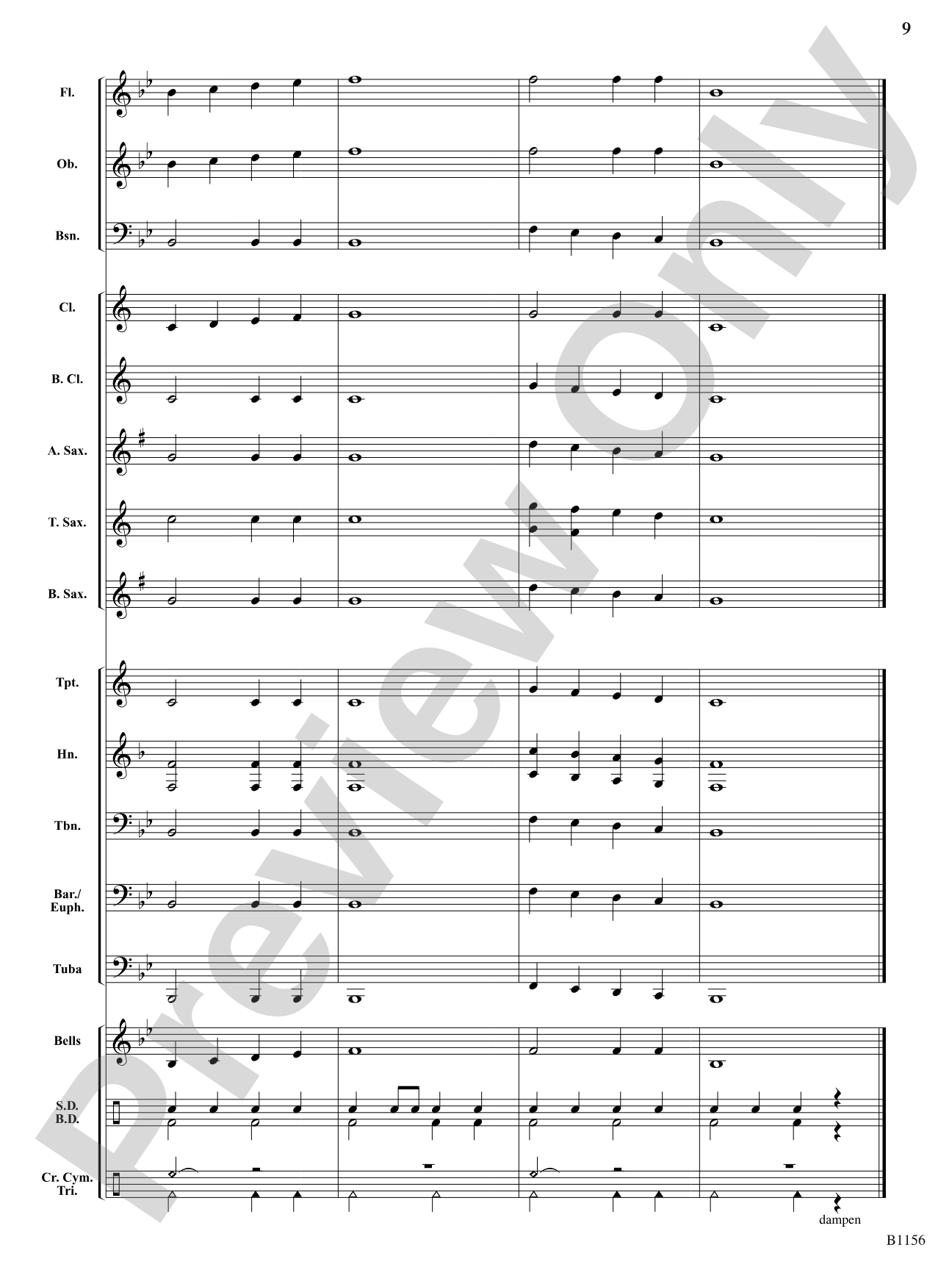 Miramar Fanfare: Concert Band Conductor Score & Parts