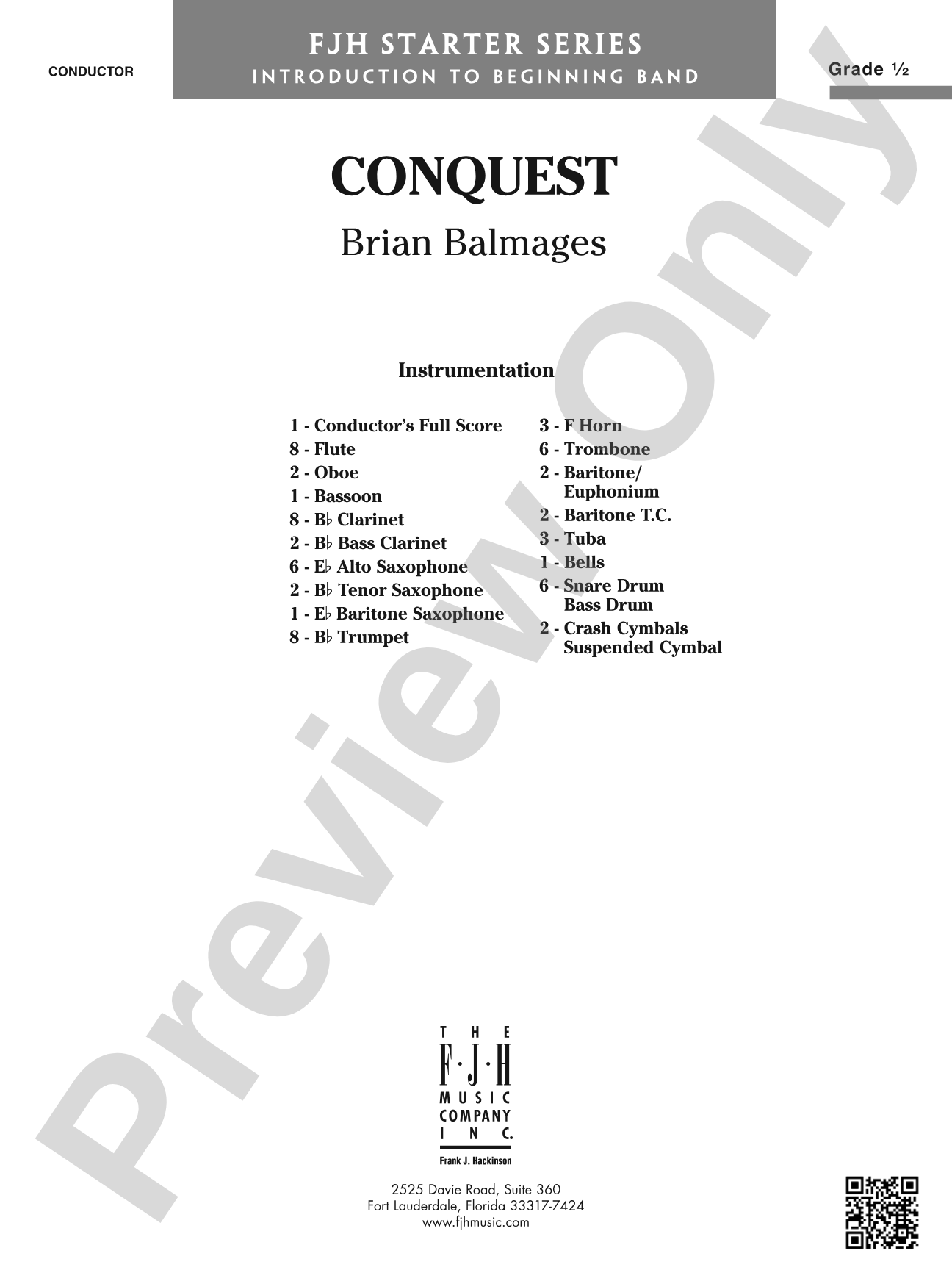 Conquest: Concert Band Conductor Score & Parts