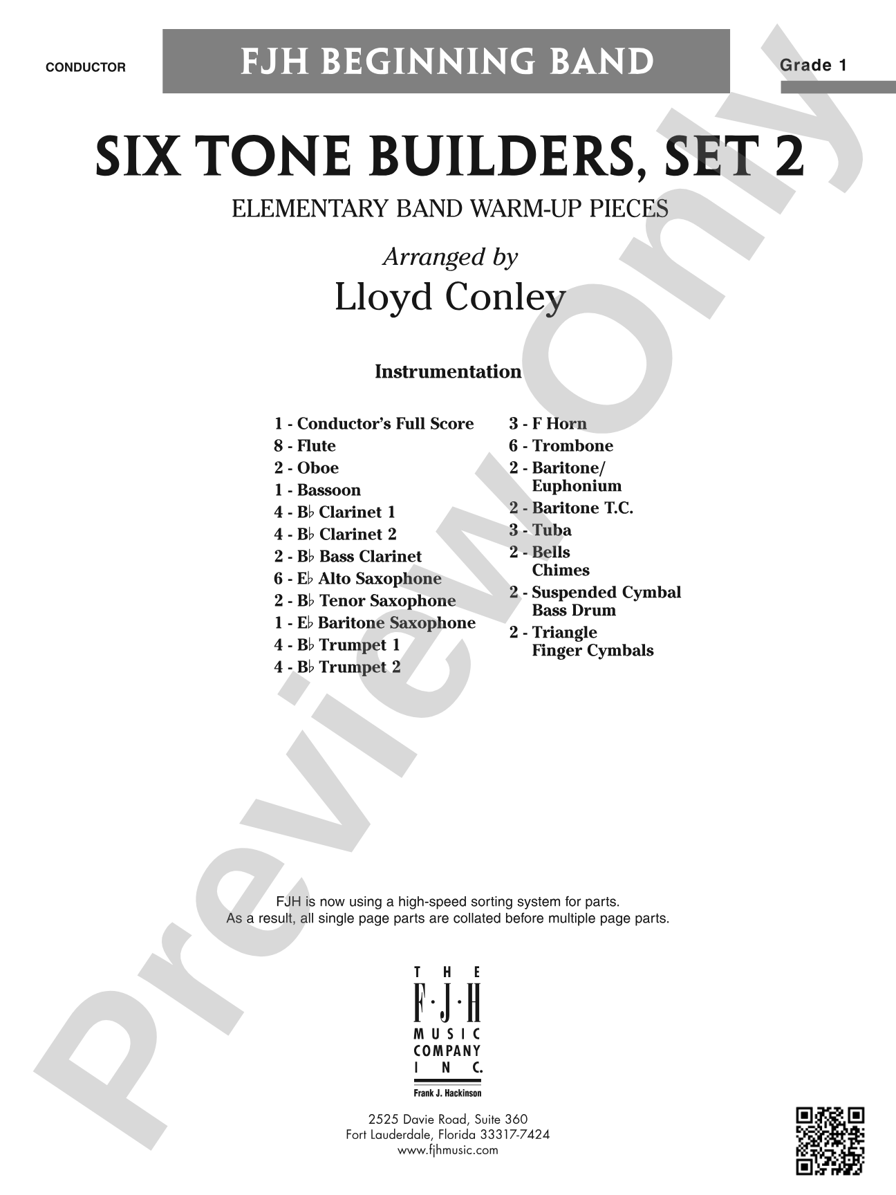 Six Tone Builders, Set 2: Concert Band Conductor Score & Parts